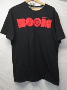 Nike Shirt Adult Extra Large Black Red Swoosh Spell Out Boom Cotton Mens  - Picture 1 of 4