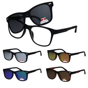 Polarized Magnetic Clip On Shade Sunglasses with Bifocal Reading Glasses - Picture 1 of 18