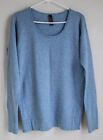 Dawn Baker women's cashmere light blue solid long sleeve sweater size L