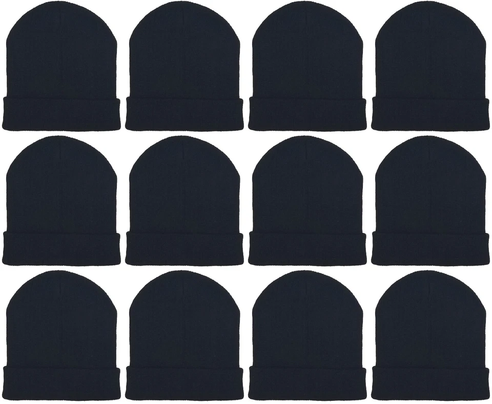 Детские зимние шапочки, упаковка из 12 теплых шляп для холодной погоды для мальчиков девочек детей тобогган - Изображение 1 из 1