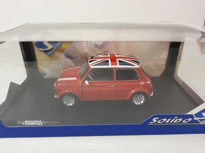 Solido Mini Cooper Sport redfire & flag 1997 1/18 S1800604 - Immagine 1 di 4