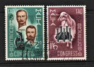 Used set of 2 stamps " ANTI-TUBERCULOSIS CONGRESS " Malta 1962 - Picture 1 of 2