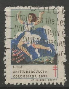 STAMPS-COLOMBIA. 1939. Christmas - Anti T.B. Charity Poster Stamp. Cancelled - Picture 1 of 1
