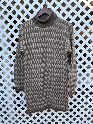 Женские винтажные R.T.W. черепаха шеи вязаный коричневый свитер шерсти смесь S - Изображение 1 из 4