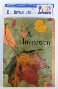 Hallmark Package of 8 Invitations w/ Envelopes Autumn Fall Theme - Picture 1 of 2