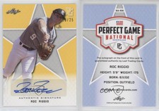 2020 Leaf Perfect Game National Showcase Yellow /25 Roc Riggio #BA-RR1 Auto