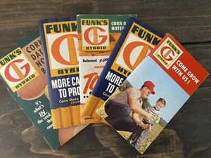 Vintage Farm Seed Funks Corn Feed Memo Books Set Of 5 Unused Advertising - Picture 1 of 12