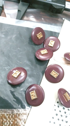 Pulsante Fendi Singolo (UNO) Polmone Resina Metallo 20mm Made Italy