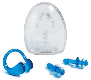 Silikon Ohrstöpsel & Nasenclip Kombi Set + Hülle Schwimm Wasser Pool Meer Sommer - Bild 1 von 1