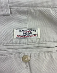 Polo Ralph Lauren Herren weiße Chino Hose 36x32 Philip Flatfront Baumwolle Vintage - Bild 1 von 10