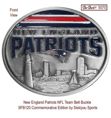 Hebilla de cinturón del equipo New England Patriots SFB120 edición conmemorativa con licencia NFL Foto 1 de 2