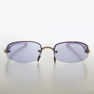 Purple Rimless Lens Vintage Sunglass - Coral - Picture 1 of 3
