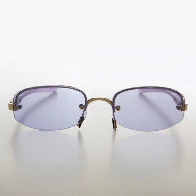 Purple Rimless Lens Vintage Sunglass - Coral - Image 1 of 3