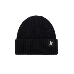 Golden Goose Star Beanie Damian High Turn Small Star Nero GUP0135.P000599.90100 - Foto 1 di 4