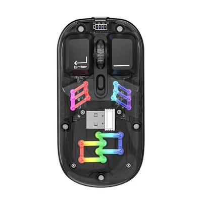 BM200 Dual-Mode Mouse RGB Luminous 2.4G  Bluetooth Transparent Gaming7097 - Image 1 of 4