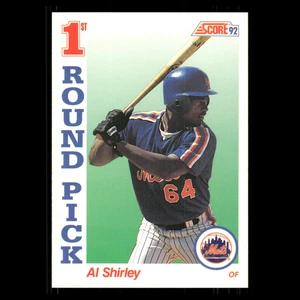 Al Shirley Novato #802 1992 Puntuación Primera Ronda Selección del Draft Mets de Nueva York Béisbol - Imagen 1 de 3