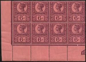 6d SG 208 BLOCCO DI OTTO U/M, ANGOLO MARGINALE immacolato fresco. (c. £550+) - Foto 1 di 1