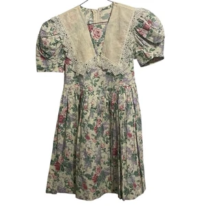 Vintage Jessica McClintock Gunne Sax Cottage Floral Country 90s Dress Girls 7 - Picture 1 of 10