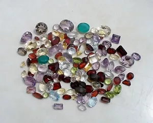 Over 100 Carats of Natural Gem Mix Loose Faceted  Parcel Lot - Picture 1 of 3