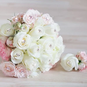 5x 100Pcs Clear Diamante Pin Wedding Bouquet Corsage Floral - Picture 1 of 6
