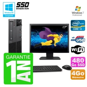 PC LENOVO M91p SFF Intel I3-2120 4Go Disco 480Go SSD DVD Wifi W7 Pantalla 17" - Imagen 1 de 4