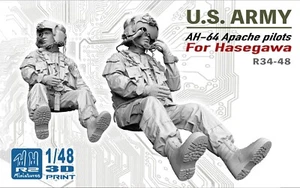 1/48 AH-64 Apache pilots Duo R34-48 For Hasegawa by R2 Miniatures - Picture 1 of 5