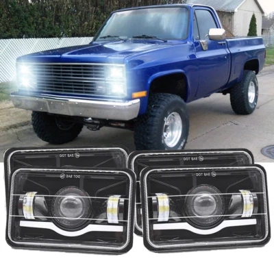 Faros LED Fit Chevrolet K10 K20 K30 1981 1982 1983 1984 1985 1986 4 piezas 4x6" Foto 1 de 4