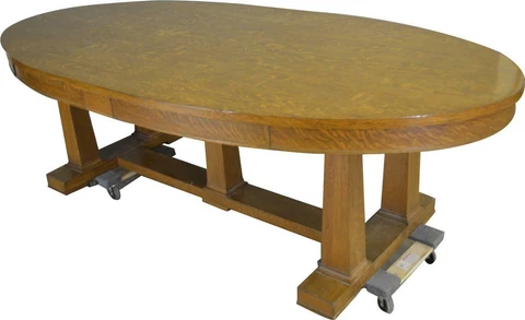 Antique Conference Table, 8 Ft Oak Conference Table #17985 Cover