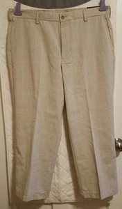 NWT Izod Golf Mens Slim Fit Brown White Pants Size 36 Inseam 30 - Picture 1 of 3