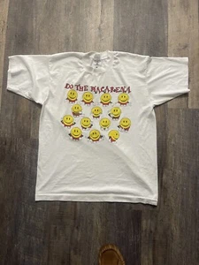 Vintage Macarena Smiley-Face T-Shirt Adult Large 90s Single-Stitch Tee Emojis - Picture 1 of 4