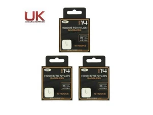 NGT Hooks to Nylon 3 Packs Sizes 14 Barbless to 3lb Line - Coarse-Carp-Match - Picture 1 of 3
