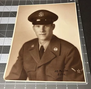1950s Handsome Military Man Air Force Uniform Antique Gay Int Studio PHOTO - Picture 1 of 4