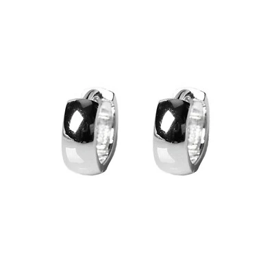 Pendientes unisex de aro para dormir Huggie banda de rodio en plata de ley de 3 mm 8 mm Foto 1 de 4