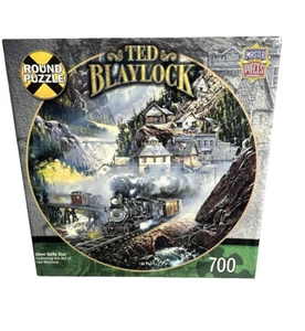 Train Puzzle Ted Blaylock Silver Belle Run 700 Pcs 24" Round New Sealed - Picture 1 of 3