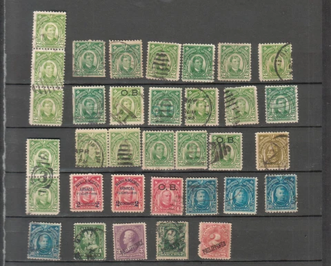 USA Philippines lot of 34 stamps overprints cancels OB Cover