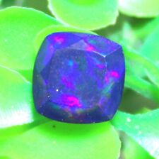 1.3 Ct Natural Loose Gemstone Black Ethiopian Opal Faceted Stone Making Jewelry
