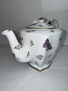 Godinger & Co Primavera Butterfly Dragonfly Ladybug Floral Teapot Excellent Read - Picture 1 of 10