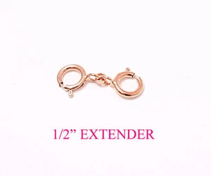 1/2" 14k Rose Gold filled Round Link Extender Safety Chain Necklace Bracelet - Picture 1 of 1