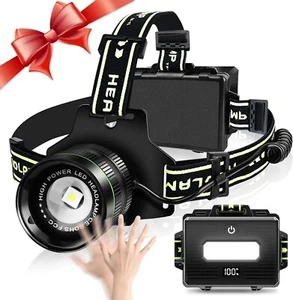 LED Rechargeable Headlamp, 100000 Lumens Super Bright Headlight with Motion S... - Picture 1 of 6