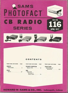 CB 116 SAMS Photofact 1977 Kraco Pace Pearce-Simpson SBE Truetone - Picture 1 of 1