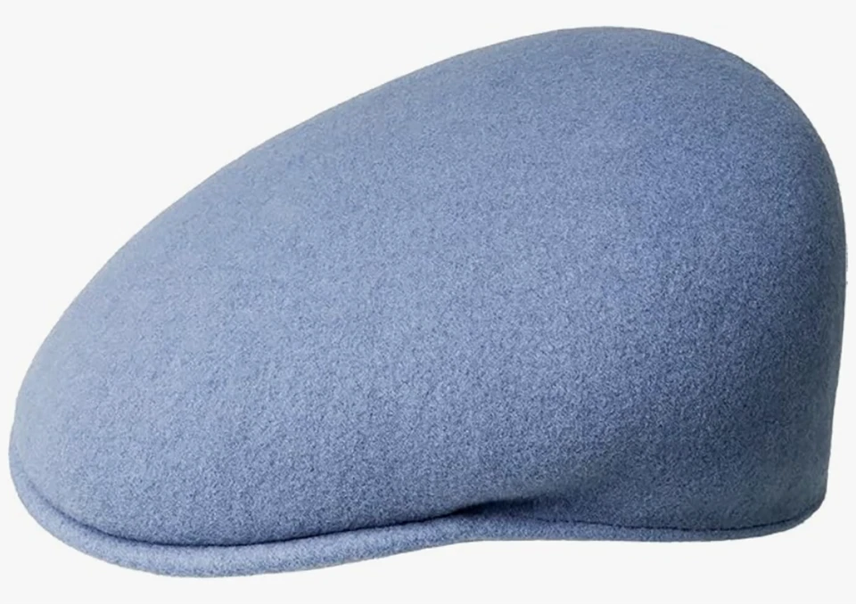 Kangol Original 504 Cap Tapa Deslizante Flatcap Gorro Lana Azul Denim Nuevo - Imagen 1 de 1