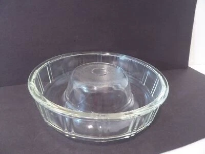 Molde de anillo McKee Glasbake Queen Anne gelatina/bundt/pastel, 1 cuarto de galón Vintage, USA (S2 Foto 1 de 4