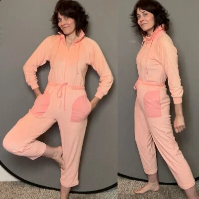 De Colección Patti Cappalli California Mono Tela de Felpa Mameluco Talla P Recortar Cremallera Cincha Foto 1 de 4