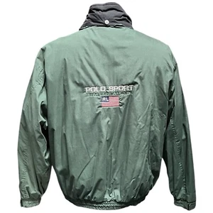 Chaqueta Polo Deportiva Ralph Lauren De Colección Verde Forrada de Vellón Chaqueta Años 90 Talla XL - Imagen 1 de 10
