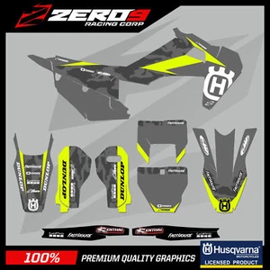 HUSQVARNA MOTOCROSS GRAPHICS KIT MX DECALS : TC FC 50 65 85 125 250 450 CAMO GRY - Picture 1 of 25