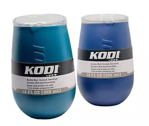 Vaso de vino Kodi doble pared por HEB - 12 FL OZ (355 ml) - verde azulado y azul - paquete de 2 - Imagen 1 de 11