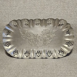Vintage Farber & Shlevin Inc. Hand Wrought Aluminum flower decor Tray Dish - Picture 1 of 7