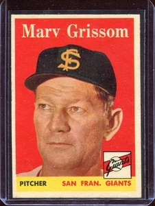 1958 Topps Baseball # 399 Marv Grissom (NM) Near Mint - Picture 1 of 2