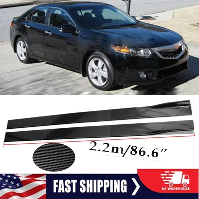 Carbon Fiber 86.6inch Side Skirt Extensions Rocker Panel For Acura TSX - Image 1 of 4
