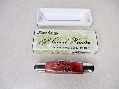 Frost Cutlery Japan 10-900FS Quail Hunter Stag Bone Small Cigar Knife Knives - Image 1 of 4